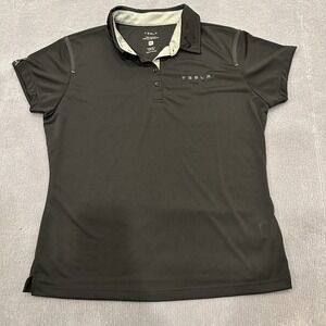 Tesla Women's Golf Polo Black XL Embroidered Limited Edition Electric California
